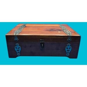 Vintage Cedar Wood Jewelry Or Trinket Box